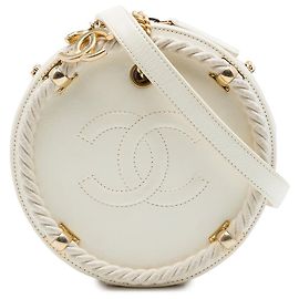 Borsa Satchel Rotonda En Vogue Chanel in Vitello Strozzato Bianca