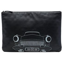 Chanel Large Printed Lambskin Cuba La Habana O Case Clutch Schwarz