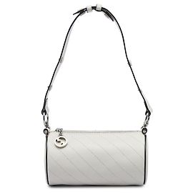 Bolsa de Ombro Mini Blondie Barrel Gucci em couro de bezerro branca