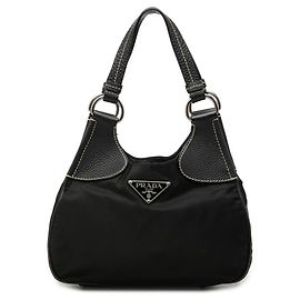 Bolso de hombro Prada Tessuto Hamal Negro