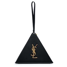 Autre Marque Clutch a scatola Pyramid Small in pelle nera Saint Laurent