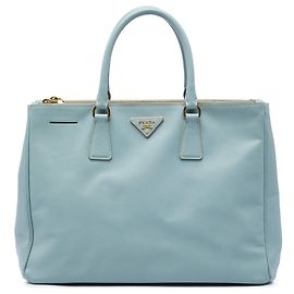 Borsa Tote Prada Large Saffiano Lux Galleria Double Zip Satchel Blu