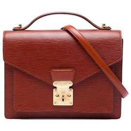 Bolso Satchel Louis Vuitton Epi Monceau 28 Marrón