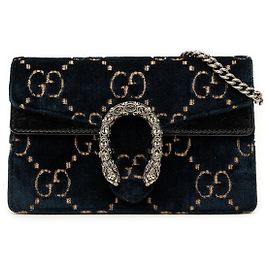 Borsa a tracolla Mini GG Velvet Dionysus Gucci blu