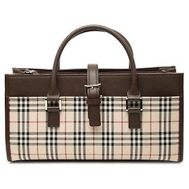 Borsa a mano Burberry House Check Canvas Beige