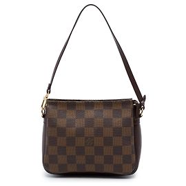 Bolsa de mão Louis Vuitton Damier Ebene Trousse Pochette Marrom