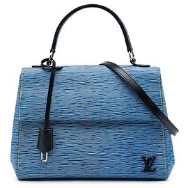Louis Vuitton Cluny MM Satchel aus Epi Denim Leder in Blau