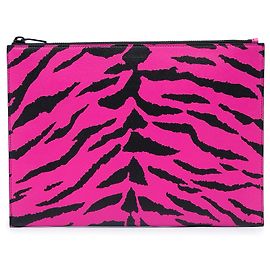 Autre Marque Clutch con stampa a zebra Grain De Poudre Saint Laurent rosa
