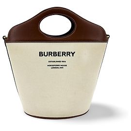 Petit seau en toile Burberry avec cuir