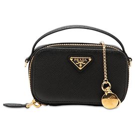 Prada Triangle Logo Plate Chain Shoulder Bag Mini Pouch