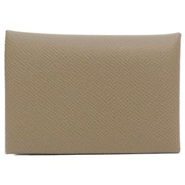 Monedero Calvi Duo de Hermès en gris Etoupe