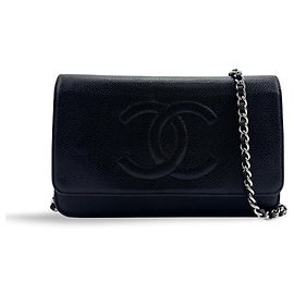 Chanel Timeless Wallet on Chain aus strukturiertem Leder