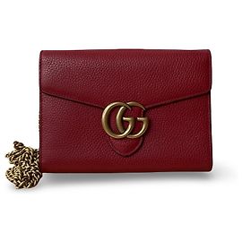 Gucci Marmont Clutch Tasche aus rotem Leder
