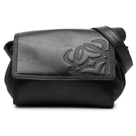 Bolso cruzado de cuero negro Loewe Anagram