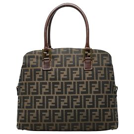 Bolsa Fendi Zucca marrom de couro e tela