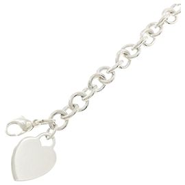 Autre Marque Pulseira charm em tag coração Tiffany