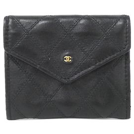 Monedero Chanel de piel negra