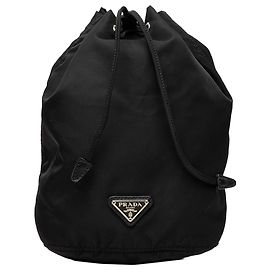 Black Prada Tessuto Drawstring Pouch