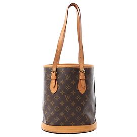 Bolsa de ombro Louis Vuitton Bucket PM Monogram Canvas em marrom M42238