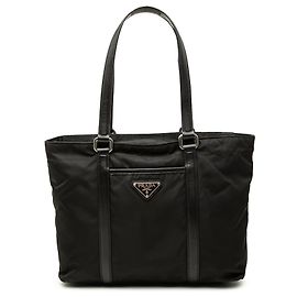 Tote Prada em Tessuto com acabamento em Saffiano preto