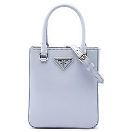 Sac à main Prada Small Spazzolato Leather bleu