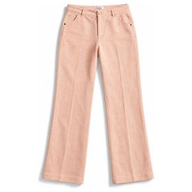 Max Mara Puro Lino Damen Leinenhose mit geradem Bein in Puderrosa – IT 42