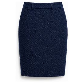 Saia lápis Vintage Weekend Max Mara para mulher em lã virgem bouclé azul marinho – IT 42