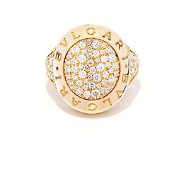 Bague Bulgari Bulgari Pavé en Or Jaune 18K et Diamants, Taille 52