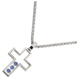 Chopard Happy Diamonds Kreuz-Halskette Saphir