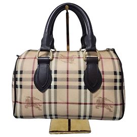Burberry Borsa Bowling Haymarket Check in tela rivestita