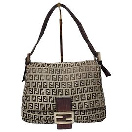 Borsa Fendi Zucchino Vitello Mama Baguette - Beige/Marrone