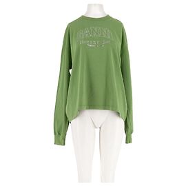 Jersey de algodón verde Ganni