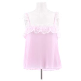 Autre Marque Top rosa con pizzo
