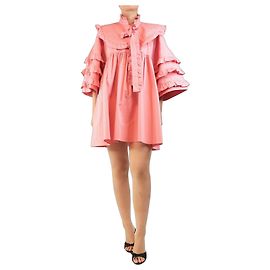 Autre Marque Mini abito rosa con maniche a volant - size L