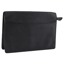 LOUIS VUITTON Epi Pochette Homme Clutch Bag Black M52522 LV