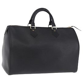 LOUIS VUITTON Epi Speedy 35 Hand Bag Noir Black M42992 LV