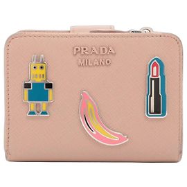 Carteira bi-fold em couro Saffiano Prada