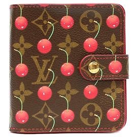 Carteira Compacta com Zíper Louis Vuitton Monogram Cherry
