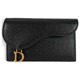 Tarjetero de piel negra Christian Dior