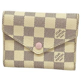 Carteira Tri-fold Louis Vuitton Damier Azur Portefeuille Victorine