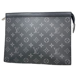 Louis Vuitton Monogram Eclipse Pochette Voyage MM Clutch Bag