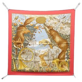 Hermès Foulard di seta Hermes Chase au Bois Carre