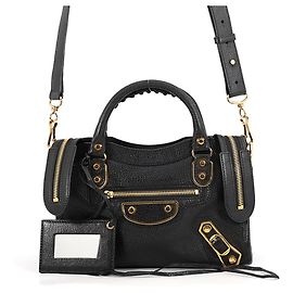 Bolsa de Ombro Balenciaga Classic Metallic Edge Mini City