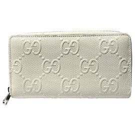 Gucci Long Wallet in White Leather