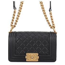 Chanel Boy Small Matelassé Schultertasche mit Kette