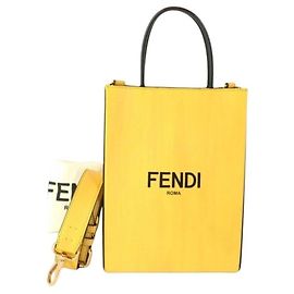 Borsa a mano Fendi in pelle gialla
