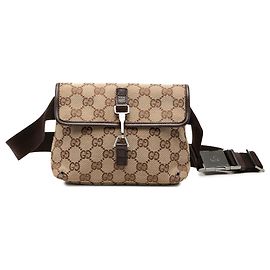 Bolso cinturón Gucci Jackie de lona GG beige