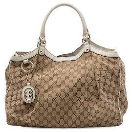Gucci Sukey Tote Large aus GG Canvas beige