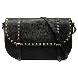 Bolso bandolera Valentino Rockstud de piel negra