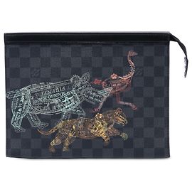 Louis Vuitton Black Damier Graphite Wild Animals Pochette Voyage MM